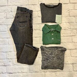 Striped and Heathered Clothing Set